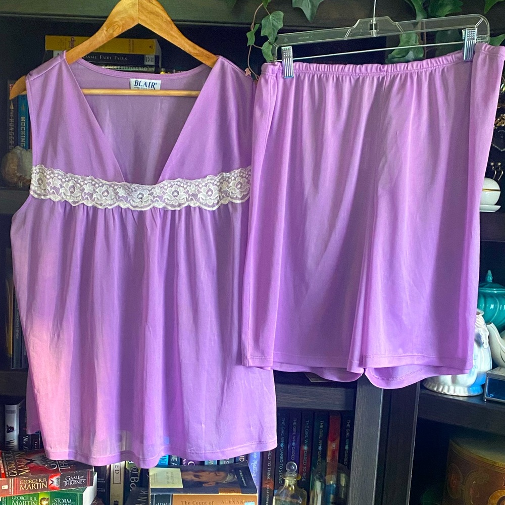 Vintage Style 60s/70s Blair sheer Lilac pajamas! Plus size ✨